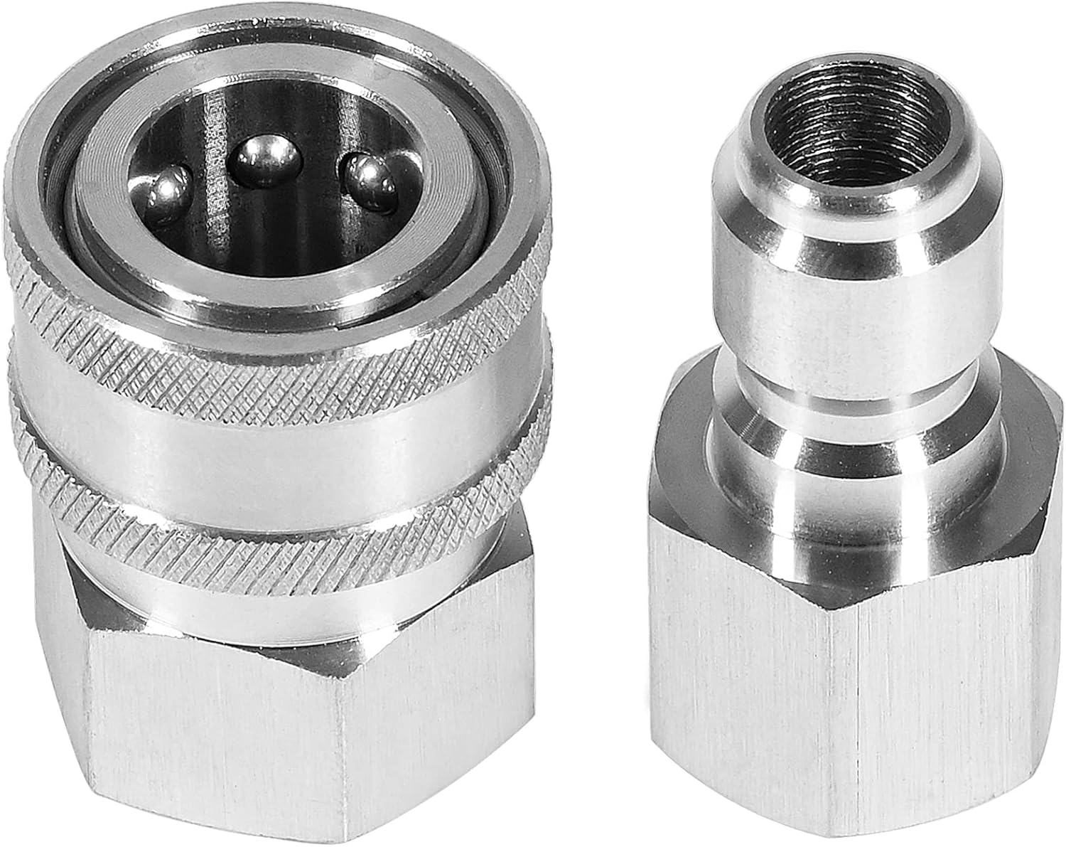 TOOLCY 3/8 Inch Pressure Washer Quick Connect Fittings, Stainless Steel Pressure