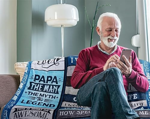 Miniatura 4 de Regalos para papá de nietos, regalos de cumpleaños para papá de hija e hijo  Manta de mi mejor papá para mi papá  Regalos de cumpleaños de Navidad