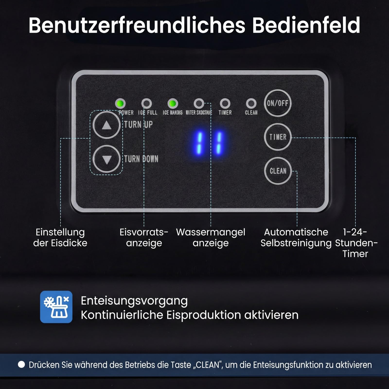 COSTWAY kommerzielle Eiswürfelmaschine 25-30 kg/24 h, gewerblicher Eismaschine aus Edelstahl mit Selbstreinigung, Wasserfilter, Eiswürfelbereiter freistehend/Untertheken für Zuhause, Bar, Restaurant