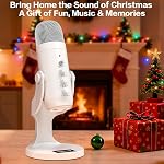 ZealSound Podcast Microphone, Mic d'annulation de bruit avec gain, réglage du volume & Bouton Mute, Moniteur & Echo, pour ASMR, Enregistrement vocal, YouTube, TikTok, PC, iPhone, iPad, Android, Mac, K66, blanc