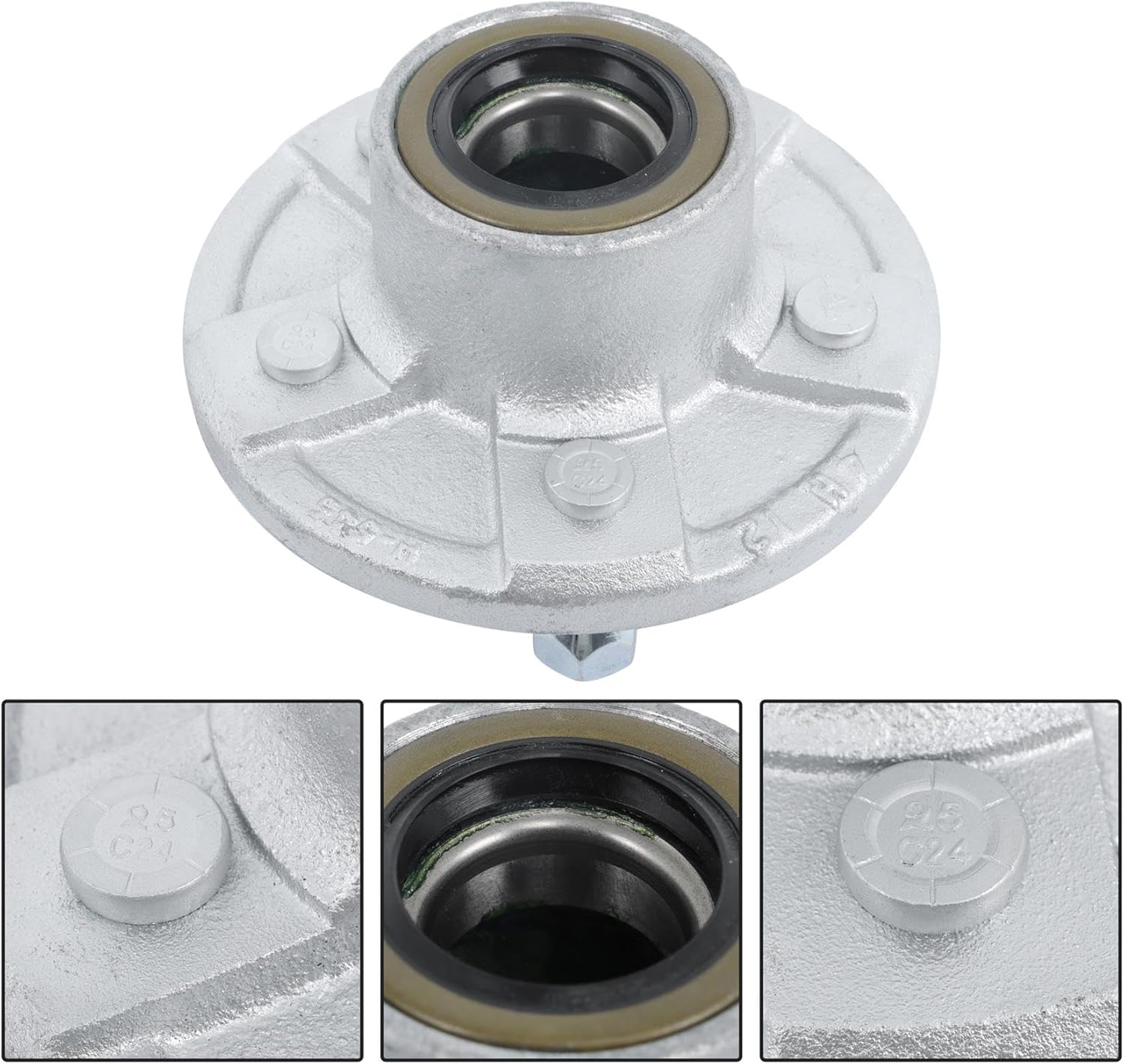 labwork 5 Lug 4.5Inch Galvanized Trailer Hub Kit for 3500lbs 1-1/16Inch to 1-3/8Inch Spindle, with Trailer Bearing Kit