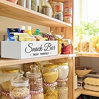 Vista 26 de Organizador de aperitivos para encimera, cubos de almacenamiento de despensa de madera con asas, organizador de barra de aperitivos para cocina