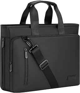 RAINYEAR 15.6 Inch Laptop Bag for Men Women, Waterproof Expandable Large Capacity Laptop Shoulder Bag Carrying Bag Briefcase