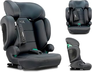 Asalvo I-SIZE POE FIX Silla de Coche Isofix para Bebés, Silla de Coche Niños, Reposacabezas regulable, Protección cervical, 0 Meses - 12 Años, Apta Desde 40-150 cm, Gris