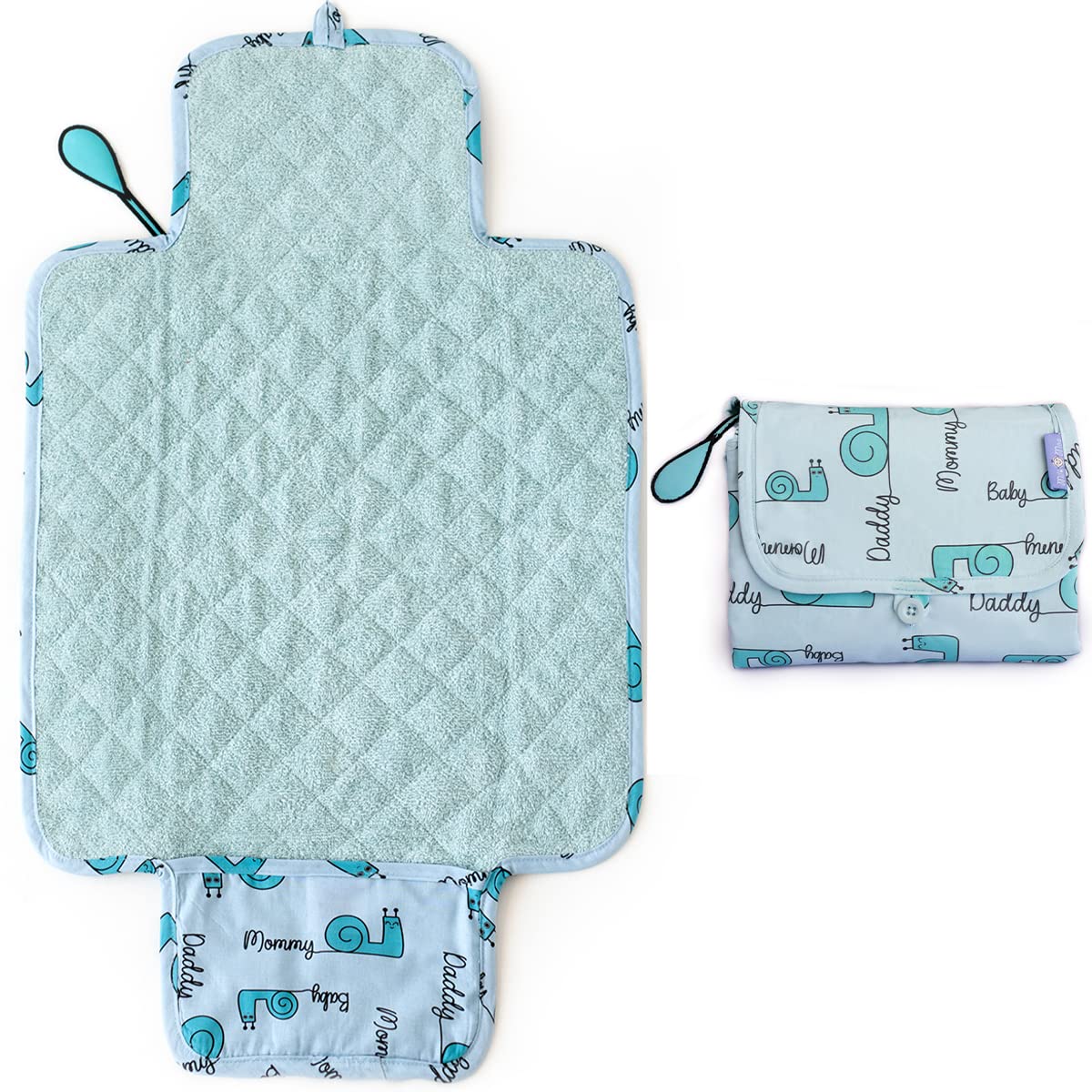 Milk&Moo Sangaloz Baby Diaper Changing Pad | 100% Turkish Cotton Baby Changing Pad | Folds into Compact Clutch Bag Shape | Portable Changing Pad for Travel | Changing Table Topper for Baby