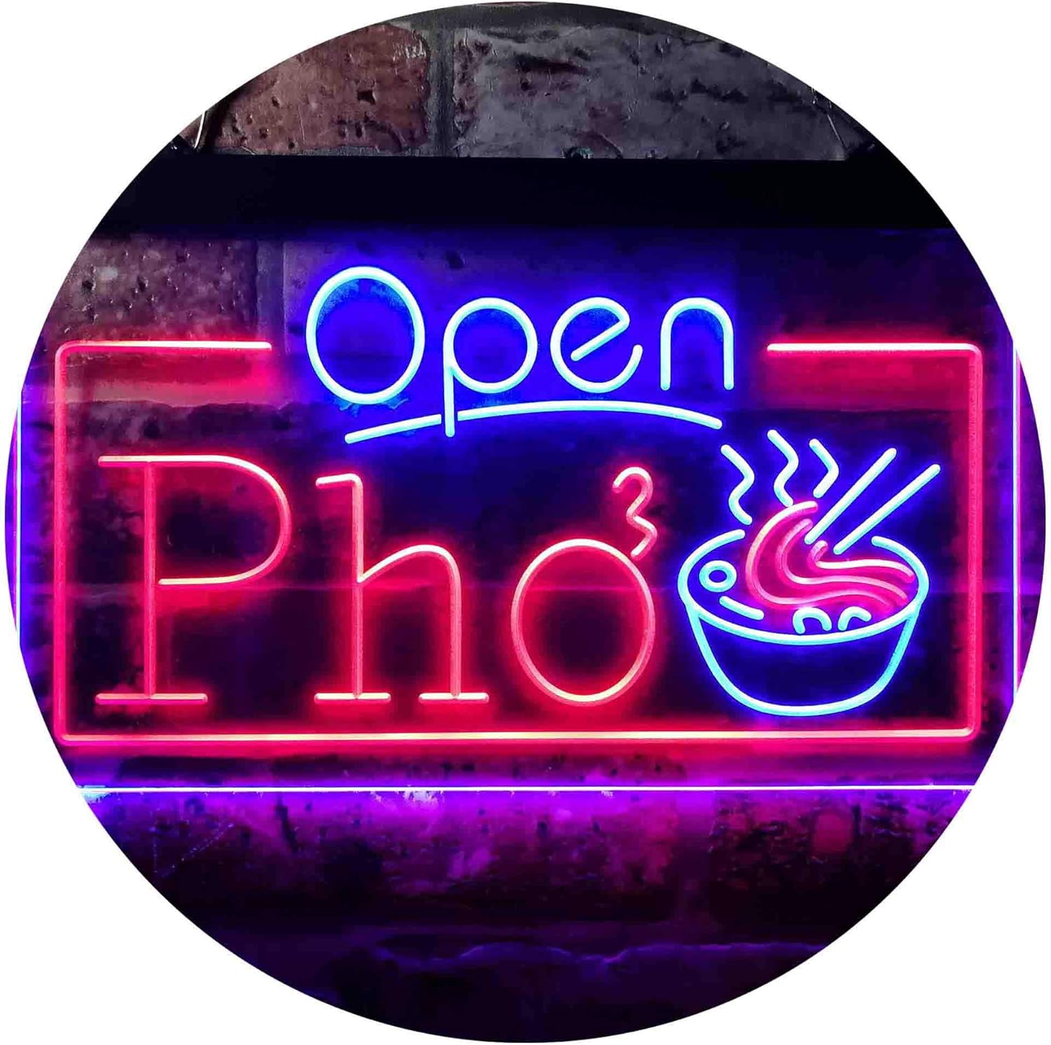 ADVPRO Open Pho Vietnam Noodles Shop Dual Color LED Neon Sign Red & Blue 24 x 16 Inches st6s64-i3655-rb