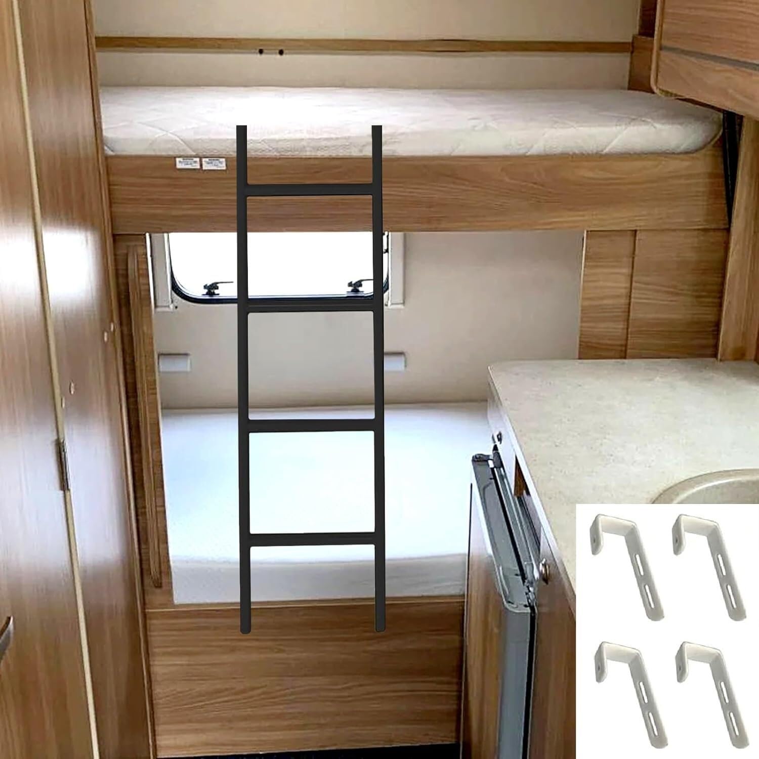 LXXW Scaletta per Letto a Castello Sospesa Scaletta per Camper Scaletta per Letto Regolabile a 4/5 Gradini Scaletta per Salita per Camper Loft Dormitorio (Dimensioni: 116 cm (45"))