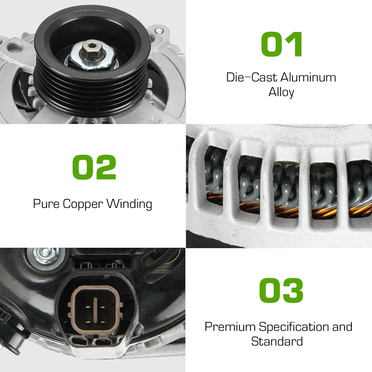 130Amp New Alternator 4.7L 4.7 Compatible with 2003-2009 Toyota 4Runner Sequoia Tundra Lexus GX470 2006 2007 06 07 LX470 Land Cruiser AND0392 104210-3441 1042103380 11198