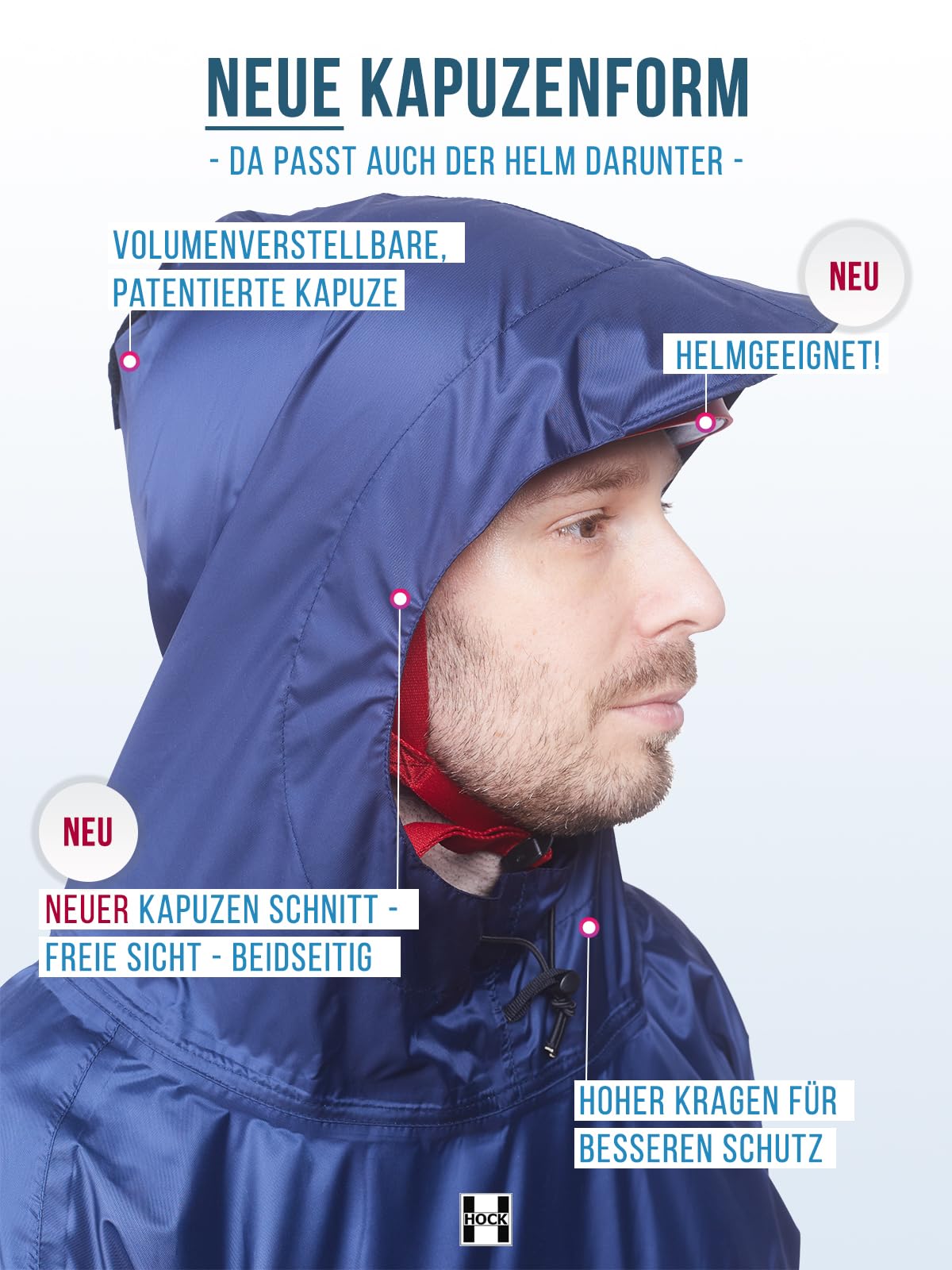 HOCK E-bike Poncho Poncho con maniche Unisex - Adulto