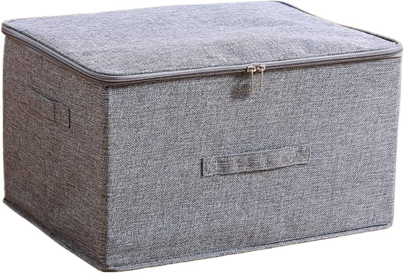 Storage Bins Clothes and Quilt Storage Box, Cotton and Linen Bedding Storage Organizer Storage Container(Beige,38x26x15cm)