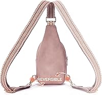 Vista 54 de Telena Riñonera pequeña para mujer, de cuero, cangureras, bolsa de pecho para mujer