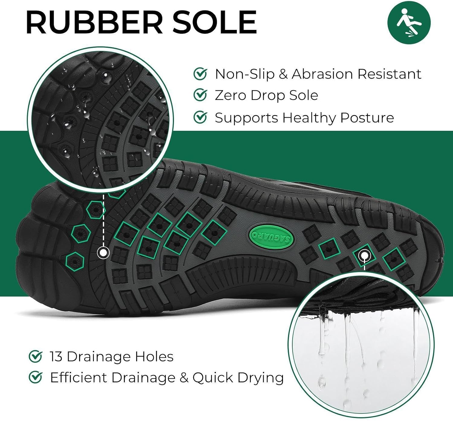 SAGUARO Bathing Shoes Women's Men's Water Shoes Swimming Shoes Quick Dry Aqua Shoes Beach Shoes Lightweight Neoprene Shoes Surf Shoes Non-Slip Diving Shoes Water Sports Shoes 35-48 EU image 5