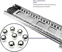 Vista 2 de 6 pares de deslizadores de cajón de 20 pulgadas de hardware de 3 secciones con rodamiento de bolas de extensión completa con montaje lateral