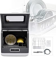 Vista 1 de Lavavajillas portátil compacto con 4 programas de lavado, ahorro de energía con bajo consumo de agua, sin instalación para apartamentos pequeños