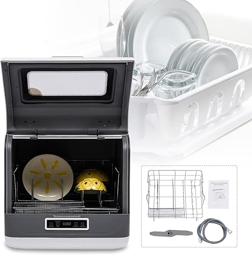 Lavavajillas portátil compacto con 4 programas de lavado, ahorro de energía con bajo consumo de agua, sin instalación para apartamentos pequeños, disponible en Yaxa Colombia