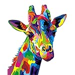 Komking Giraffe Paint by Numbers Kits for Kids & Adult, Kids Paint by Number Kits Canvas Painting by Numbers, Colorful Giraffe 16x20inch Without Frame
