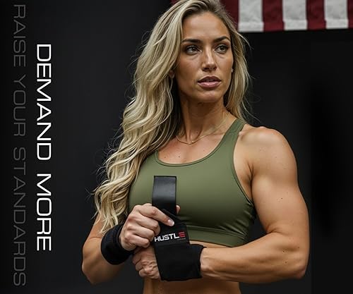 Vista 5 de Hustle Athletics Wrist Wraps for Weightlifting - 18" & 12" Premium Wrist Support Weight Lifting Wraps to Lift Heavier & Train Harder - Heavy Duty