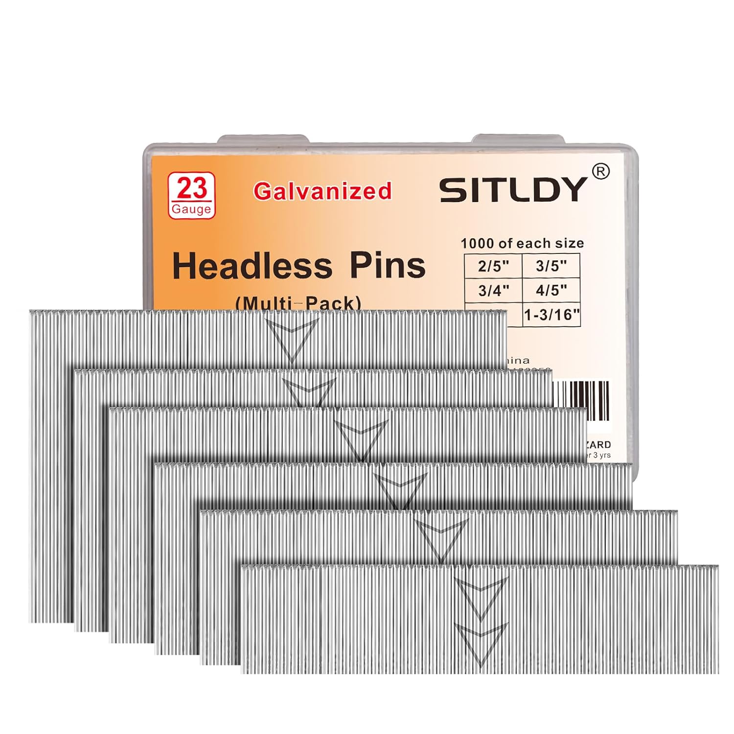 SITLDY 23 Gauge Gavlanized Steel Pinner Nails 6000 Count, 6