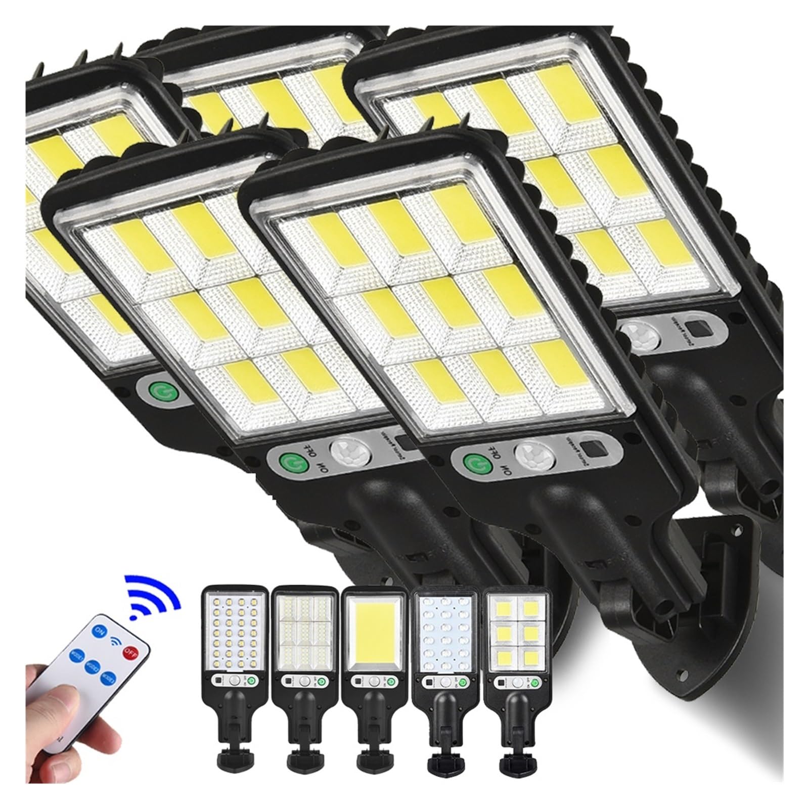 Zewnętrzna lampa solarna, Solar Street Lights Zewnętrzna 5-pakowa lampa słoneczna z 3 trybami światła Wodoodporny czujnik ruchu Kinkiet bezpieczeństwa LED do patio ogrodowego(616-4,5PCS)
