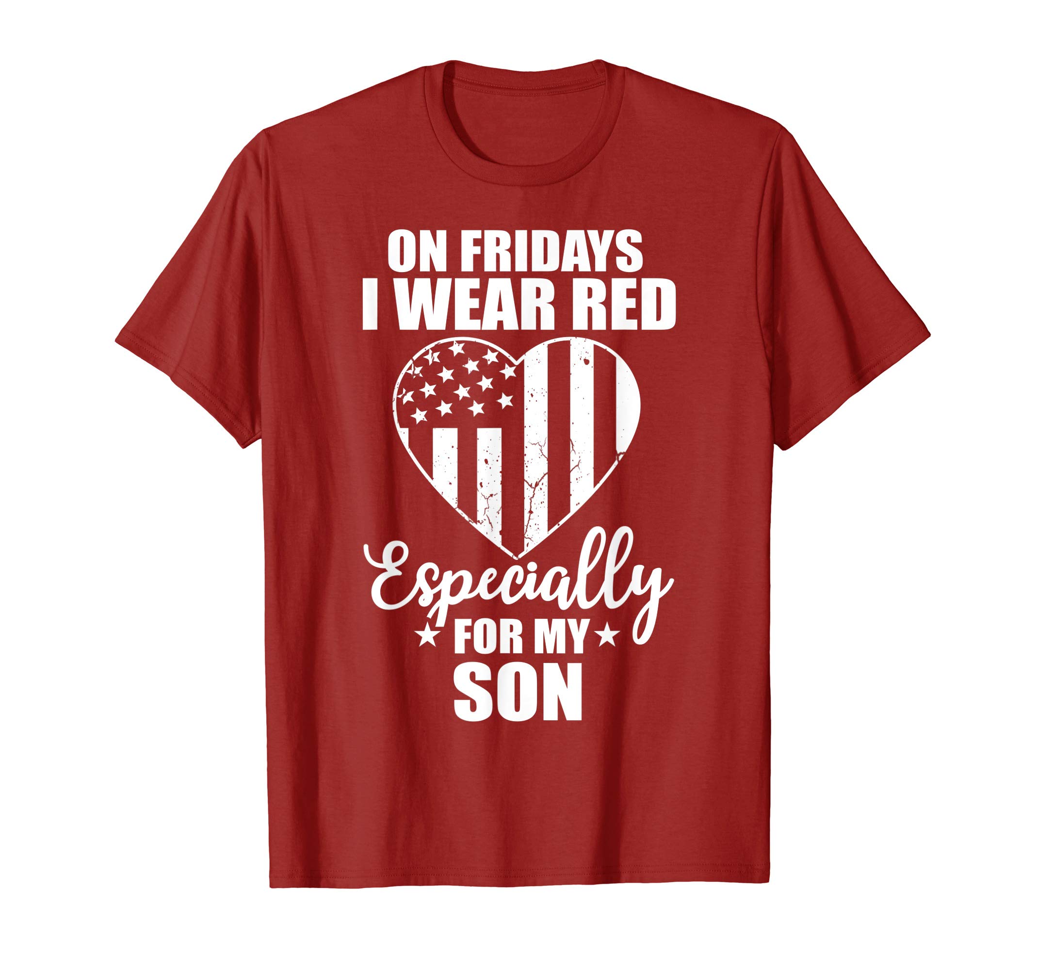 Red Friday Support Deployed Military Family GiftsRed Friday For My Son Military Troops Deployed Wear T-Shirt