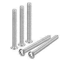 Vista 16 de uxcell Tornillos de cabeza de botón de 1/4-20x1, 25 piezas de tornillos hexagonales de acero inoxidable 304, tornillos de rosca completa