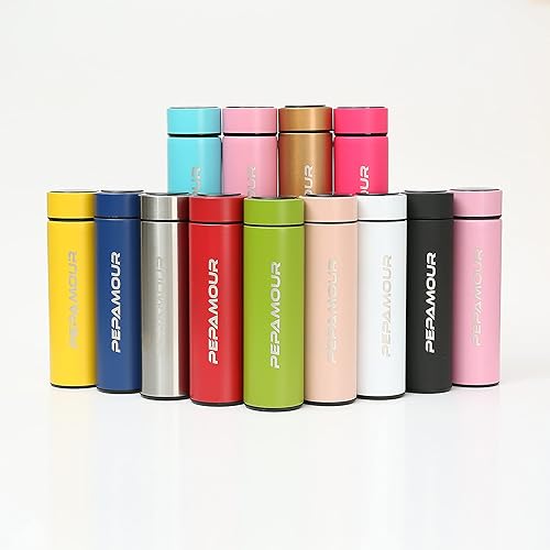 Vista 2 de Termos de acero inoxidable, botella de agua con pantalla inteligente de temperatura, termos de café con aislamiento de doble pared, sin BPA, sin