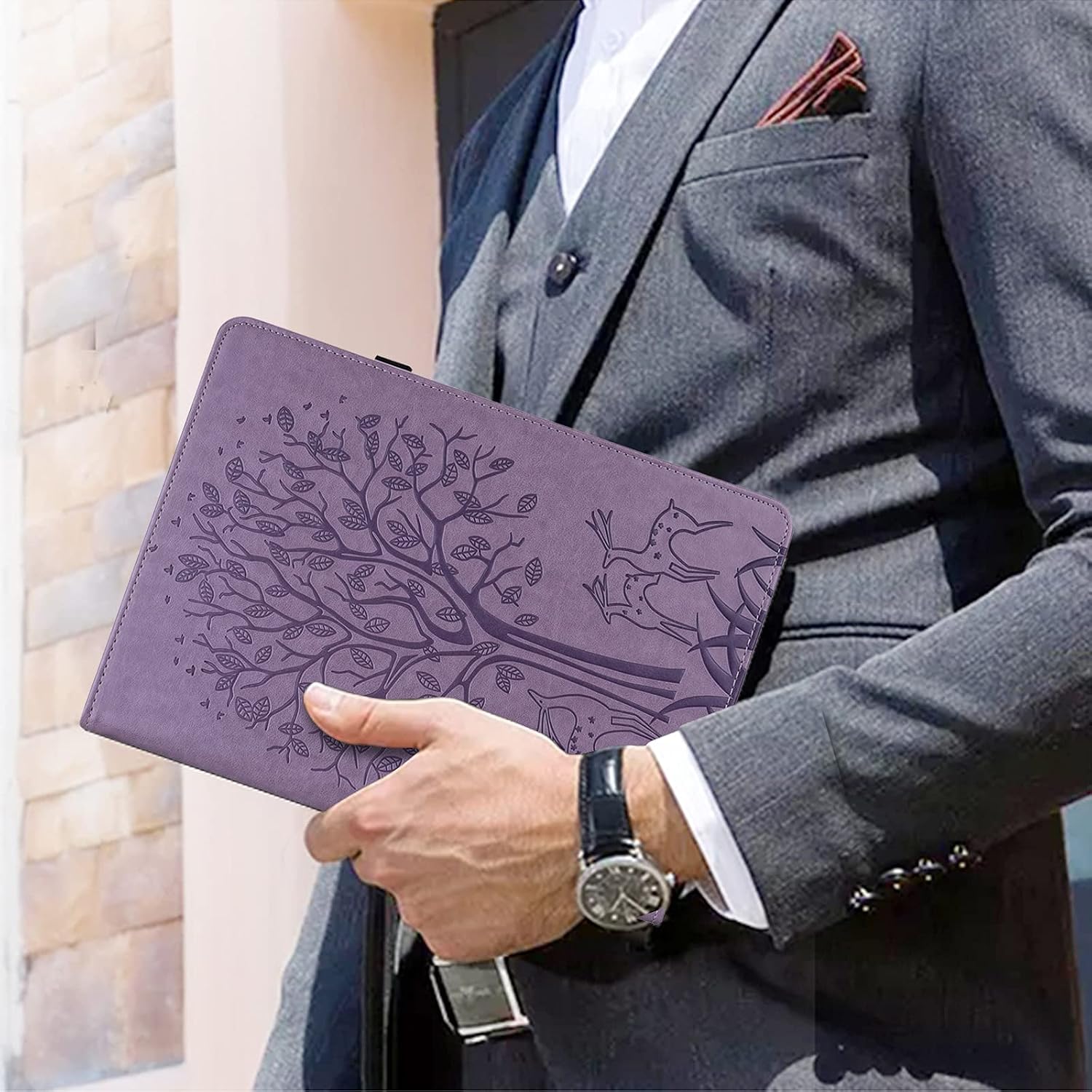 ALILANG Case for Lenovo Tab M10 Plus 10.6 inch [3rd Gen] 2022 Case (TB-125F/TB-128F), PU Leather Card Slot Shockproof Smart Cover for Tab M10 Plus 2022 Tablet Case-Purple