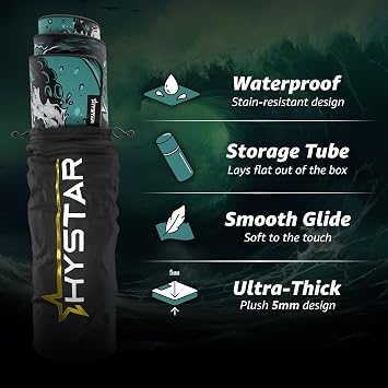 Hystar Extended Gaming Mouse Pad | XXL 36 x 16 | 5mm Thick, Waterproof Surface, Smooth Polyester Fabric, and Natural Rubber Base | Mythic Kraken
