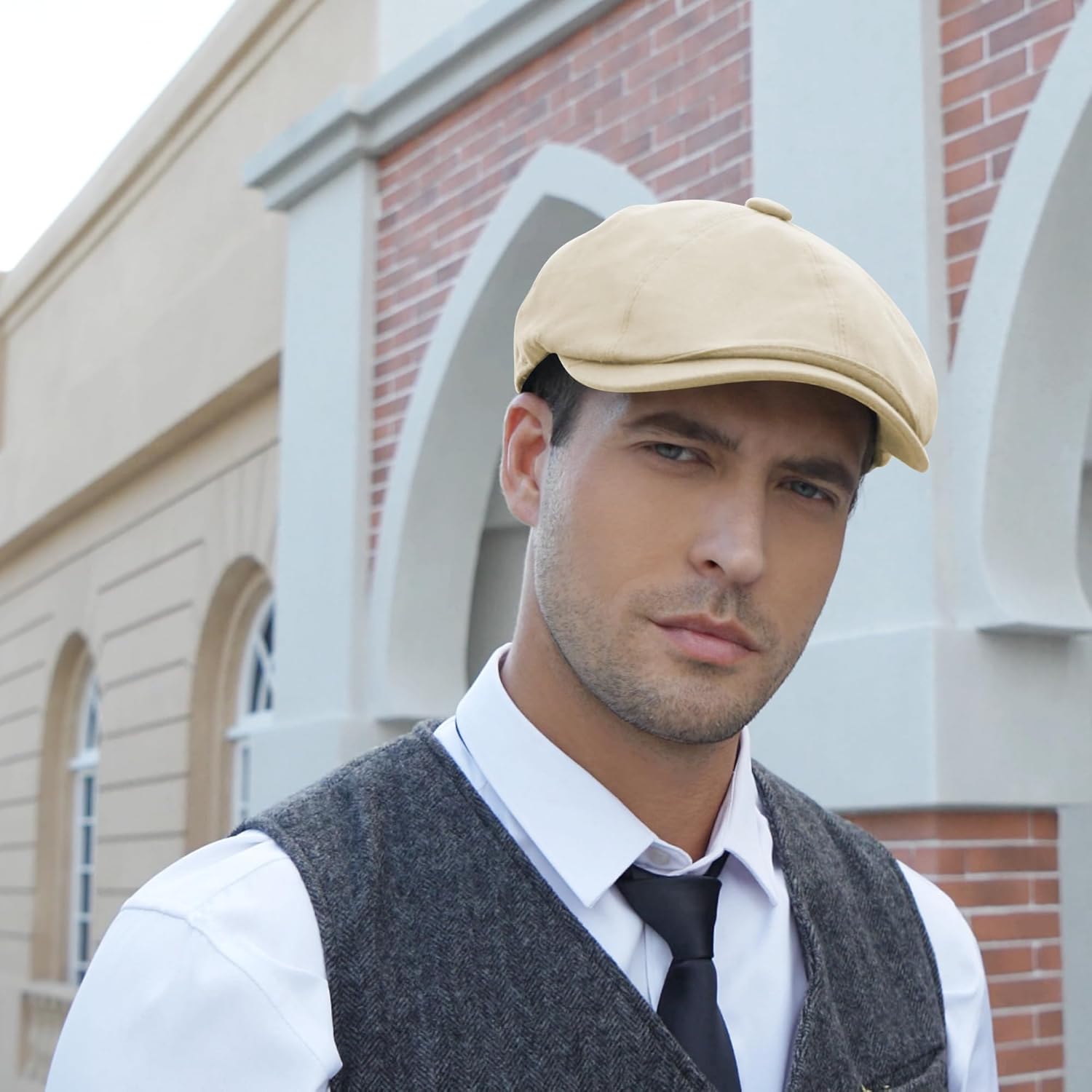 Men's Newsboy Caps Newsboy Hat for Men Gatsby Hat Cotton Vintage Cabbie Cap - Image 2