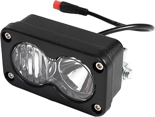 Ebike Light - 2 Pin Fit for Rad Power Bikes RadRunner RadMini RadRover RadExpand Vamoose Mammoth - 20W 6000-6500K Spot Floodlight Ebike Headlight(White)