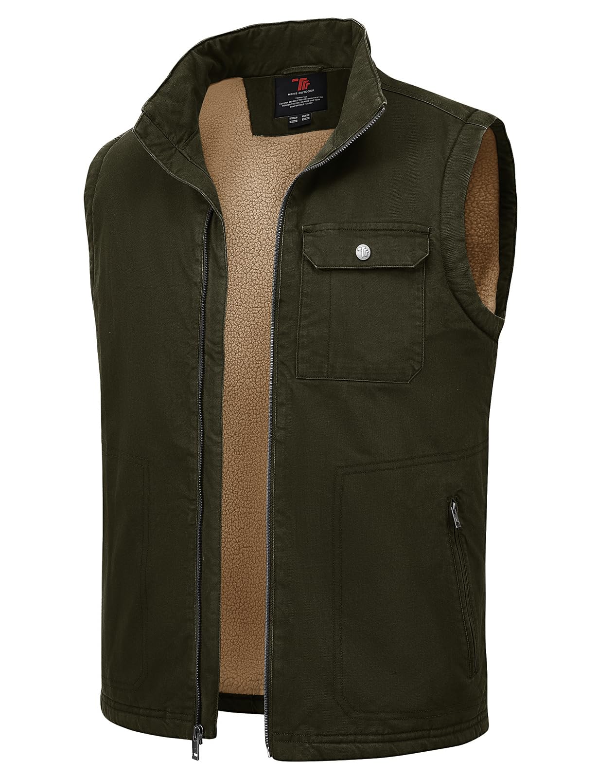 Rdruko Herren-Winterweste, Oberbekleidung, Sherpa-Futter, Fleece, warme Baumwolle, Arbeit, Freizeitweste
