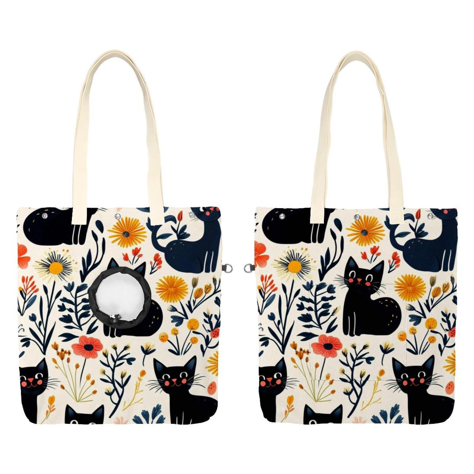 Sac de transport à bandoulière en toile pour chat et petit chien