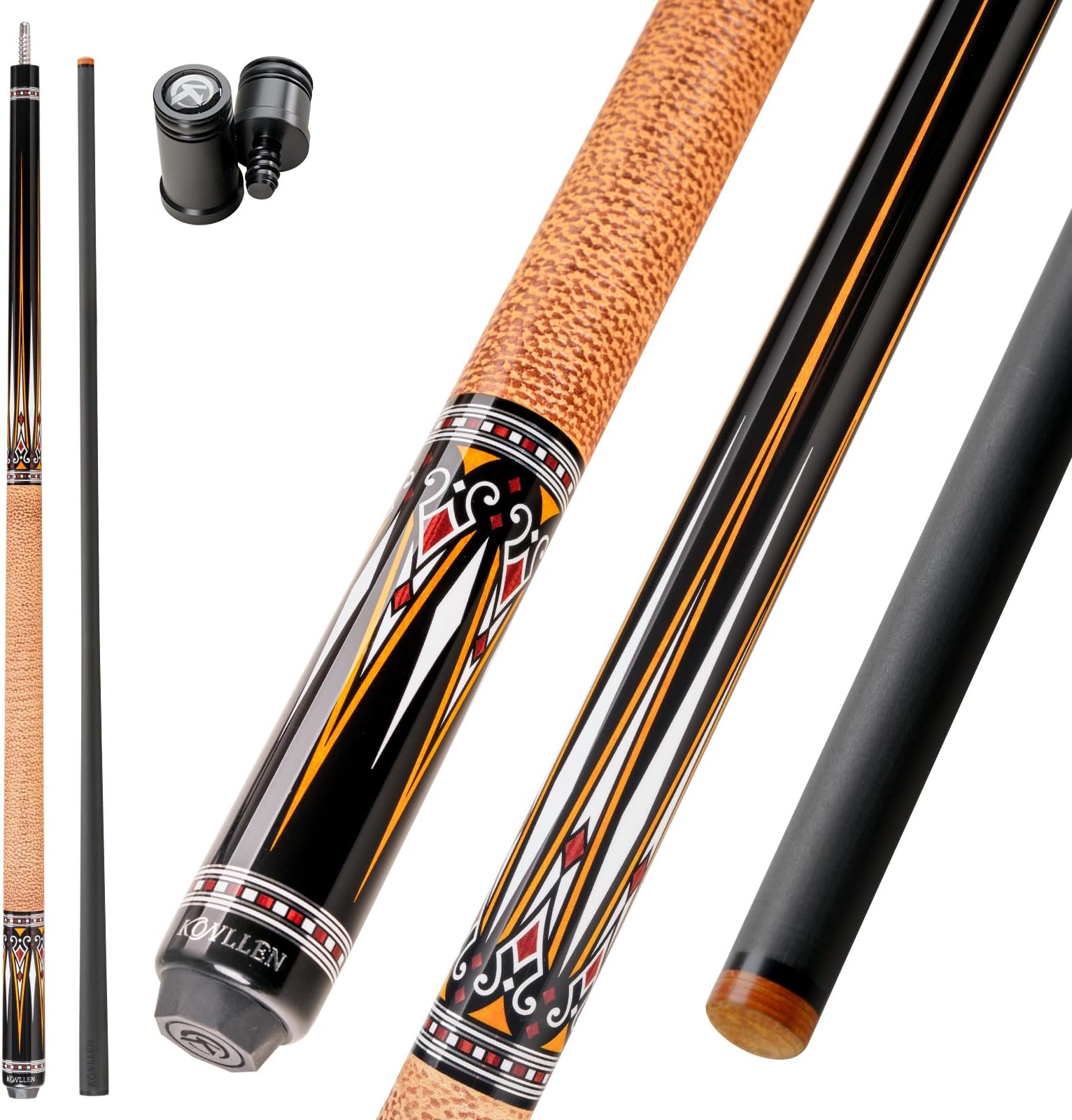 Carbon Fiber Pool Cue Stick 58-inch Professional Pool Sticks for Adults Full Carbon Technology Low Deflection Pool Cue Billiard Cues with 12.5mm Tip (Easy to Control, Pro Taper, Ultra-Smooth)