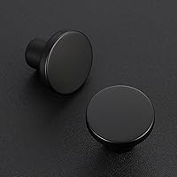 Vista 2 de Ravinte - Paquete de 5 tiradores de gabinete negros para cocina, redondos, tiradores para cajones de cómoda, tiradores para puertas de armario