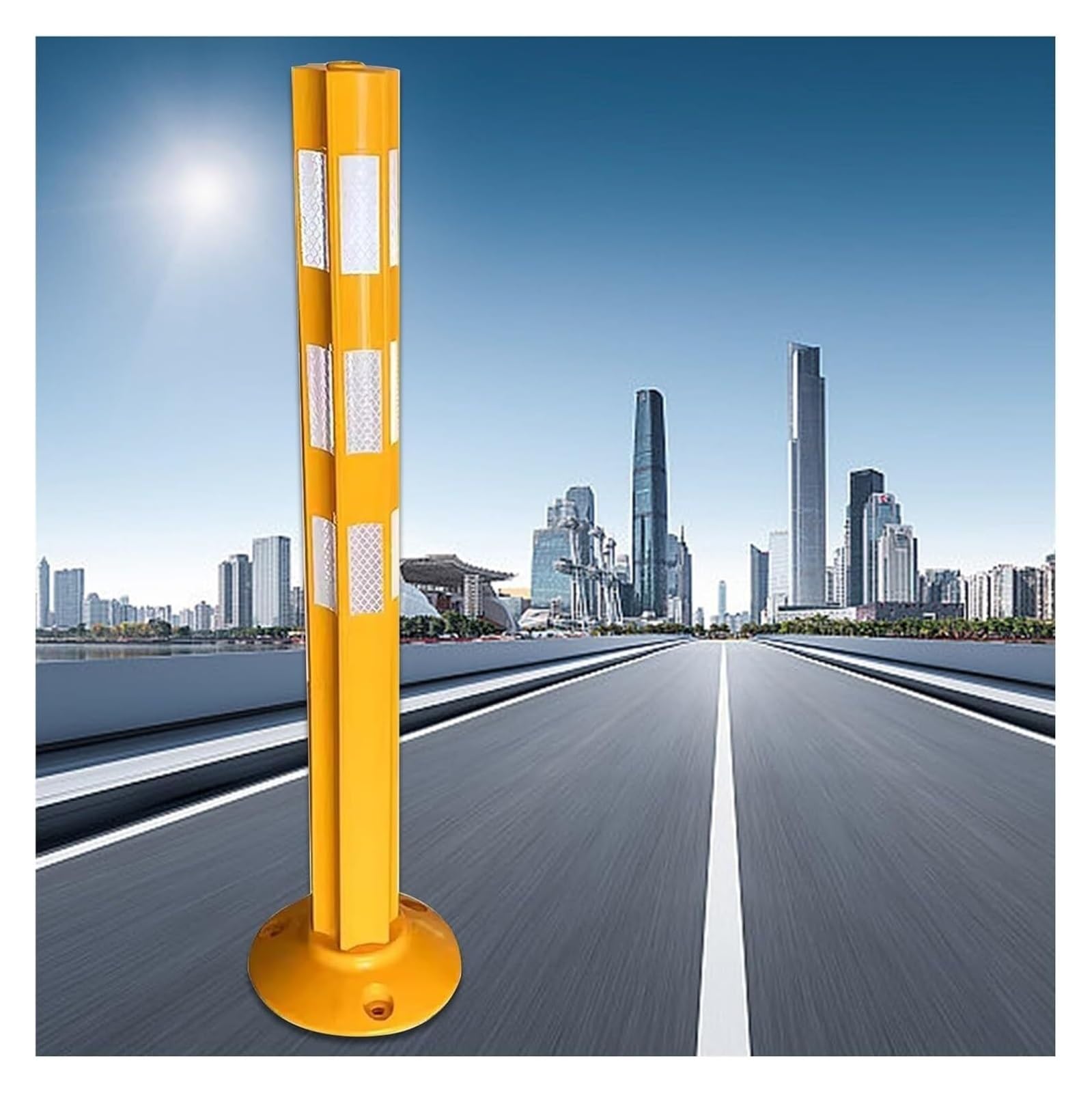 Traffic Delineator Post,Safety Warning Column, for Parking on Street Flexible Delineator Post Cone with Reflective Collars Visual Driveway Barrier for Parks/Walkway/Playground ( 80cm(31.5in) Tall)