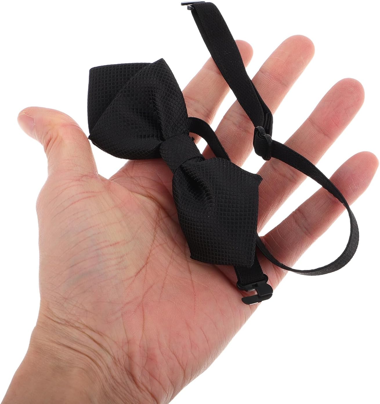Boys Pre-tied Bow Tie Adjustable Pointed Necktie Black Neck Bowtie for Birthday Graduation Performance