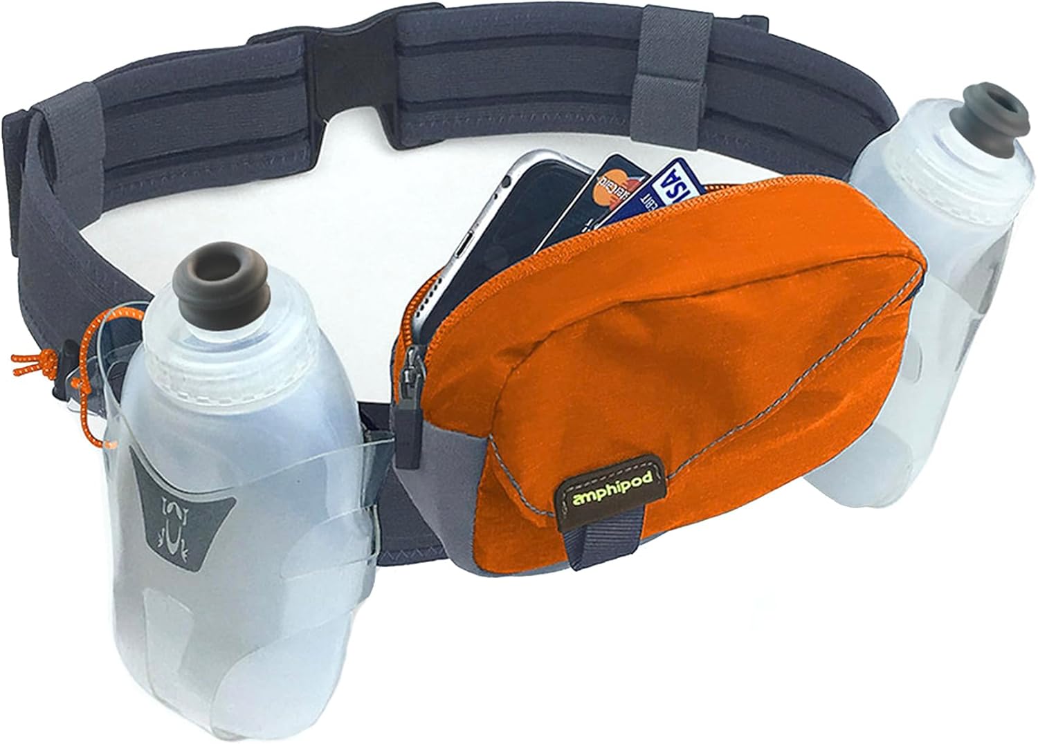 Amphipod Profile-Lite Breeze Hydration Belt - 21oz Running Pack for Marathons, Endurance & Trail Runs, Bounce-Free Fit, Orange