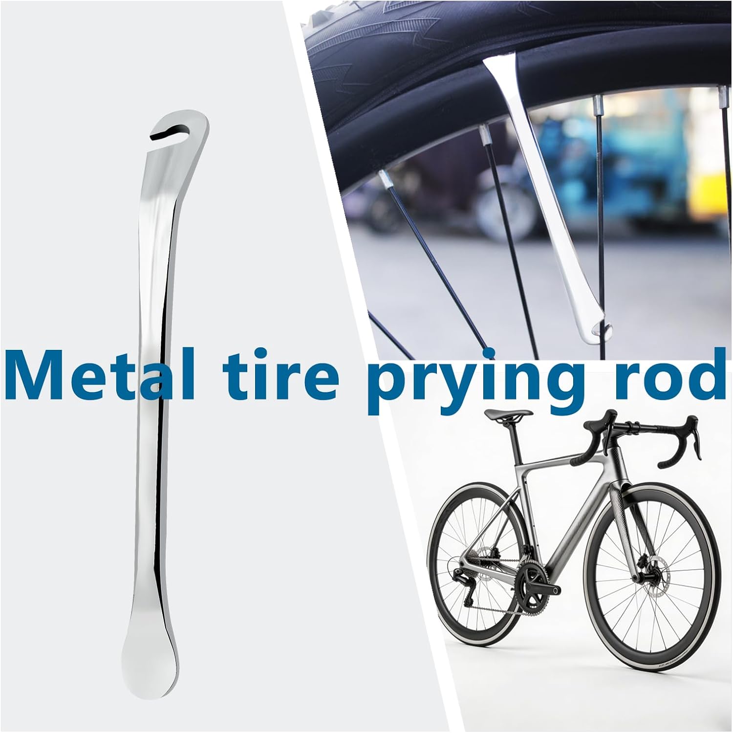 9Pcs Bike Spoke Wrench Tool Kit Bicycle Tire Levers Rim Truing Repair Tools Set Spoke Wrench with Rubber Handle, Bike Repair Tool Kit Bike Wheel Rim Correct Spoke Adjustment Repair Kit for Bicycles