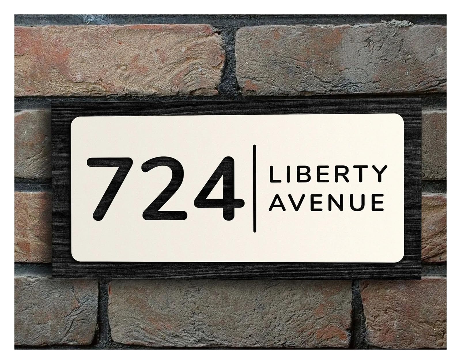 MaßGeschneiderte TüRschilder,TüRschild Personalisi Personalisiertes schwimmendes Hausnummernschild for den Außenbereich, Namensschilder for die Straße, Mattes Holz, Wand- und Türschild (Color : 1, S