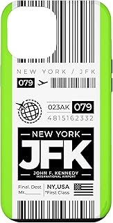 iPhone 12 Pro Max New York Travel JFK Airport Code Boarding Pass Flight Ticket Case