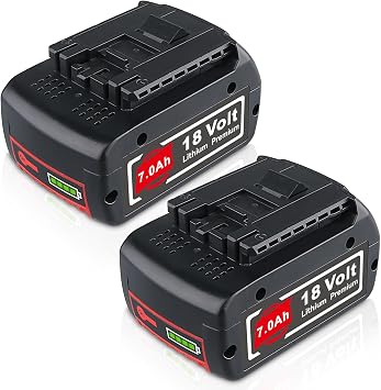 Upgrade 2 Pack 7.0Ah BAT609 Lithium Battery Replacement for Bosch 18V Battery BSL1810 BAT609G BAT610G BAT618G BAT619 BAT621 BAT620 Cordless Power Tools with LED Charge Indicator