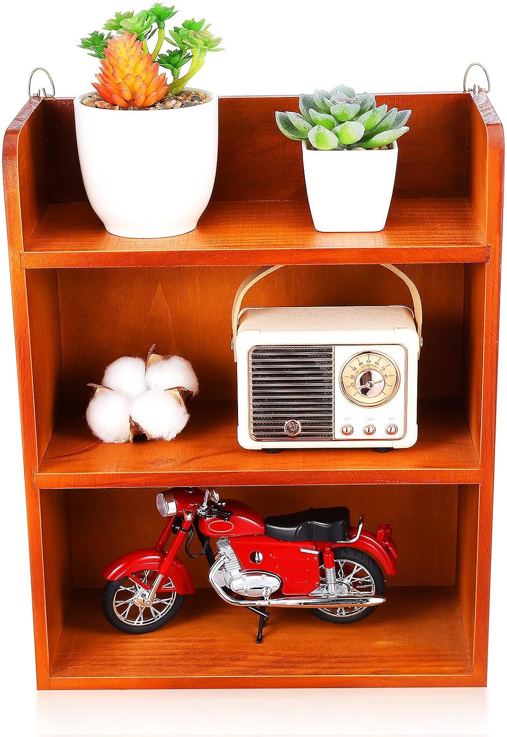 SHINEOFI Mini Desktop Cabinet Multi Layer Wood Storage Rack for Sundries