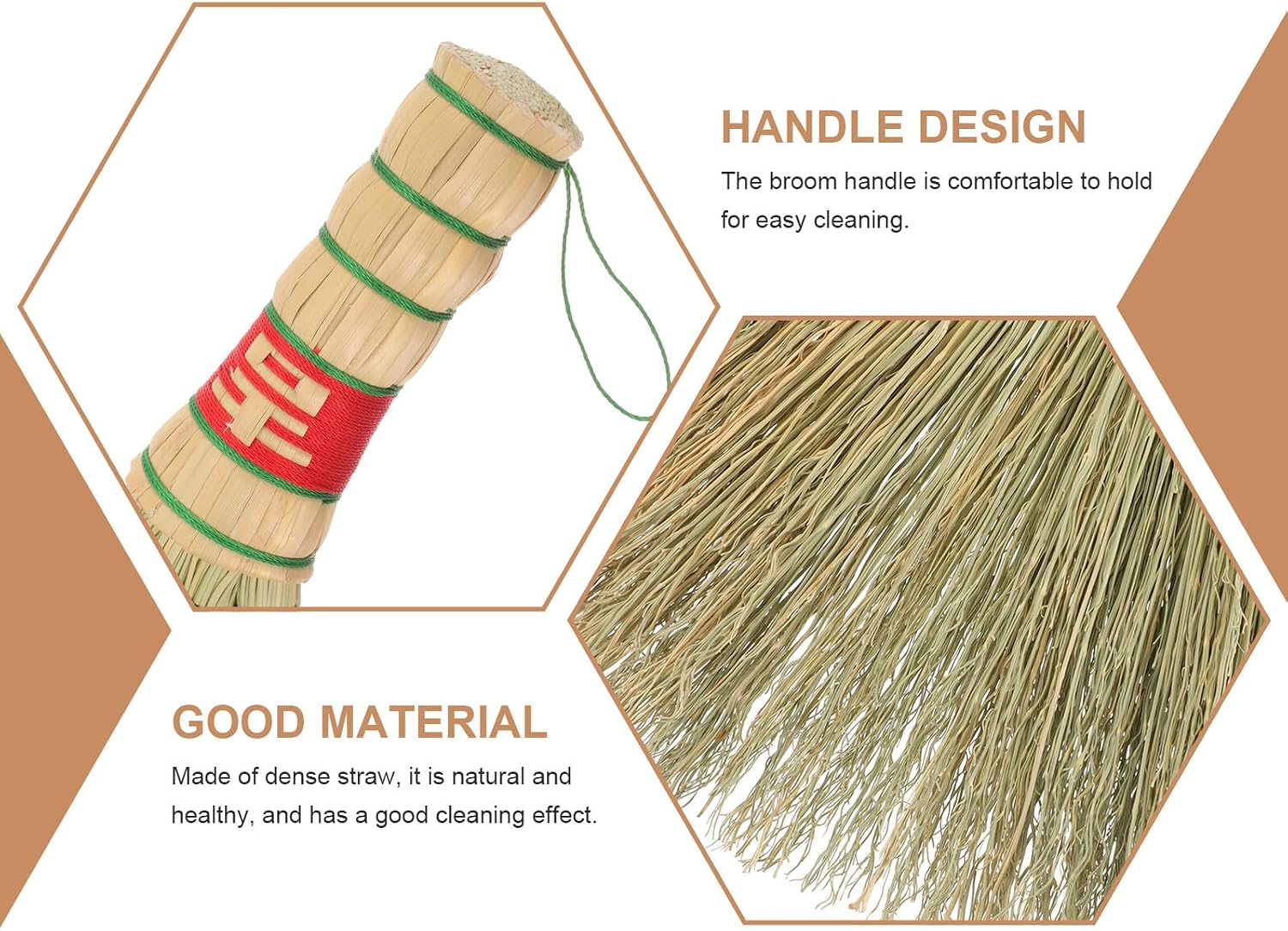 HOMSFOU Handmade Small Bed Broom and Desktop Dust Brush Set, Woven Straw Hand Broom for Household Cleaning and Car Dusting, Compact Natural Fiber Duster for Home Use