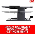3M Adjustable Laptop Stand, Raise Height 4" - 6" to Reduce Neck Strain, Non-Skid Base, Cooling Vents, Laptop Riser