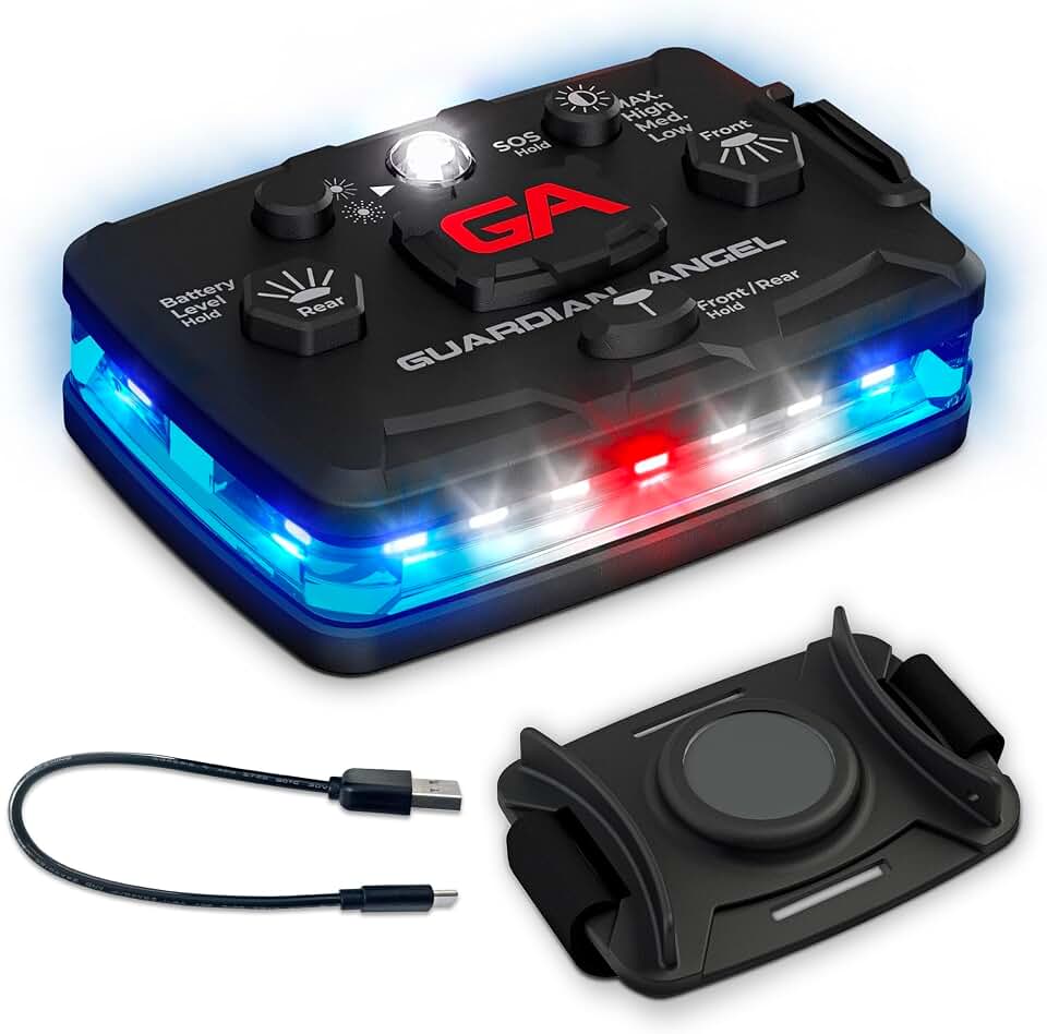 Guardian Angel Linterna magnética manos libres LED para policías y funcionarios de seguridad pública (azul elite/azul)
