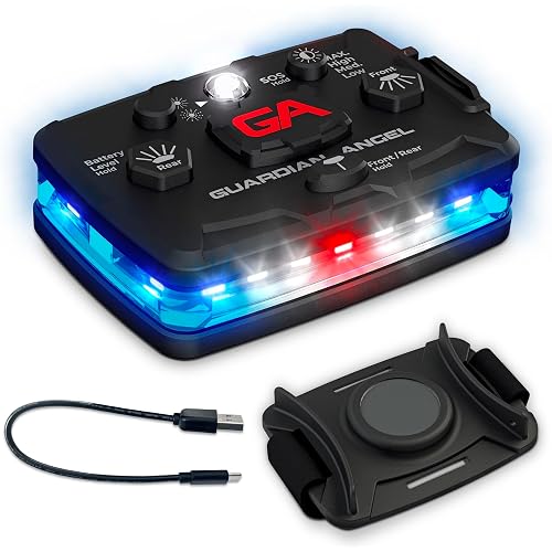 Guardian Angel Elite Safety Light - Blue/White Front & Blue Rear