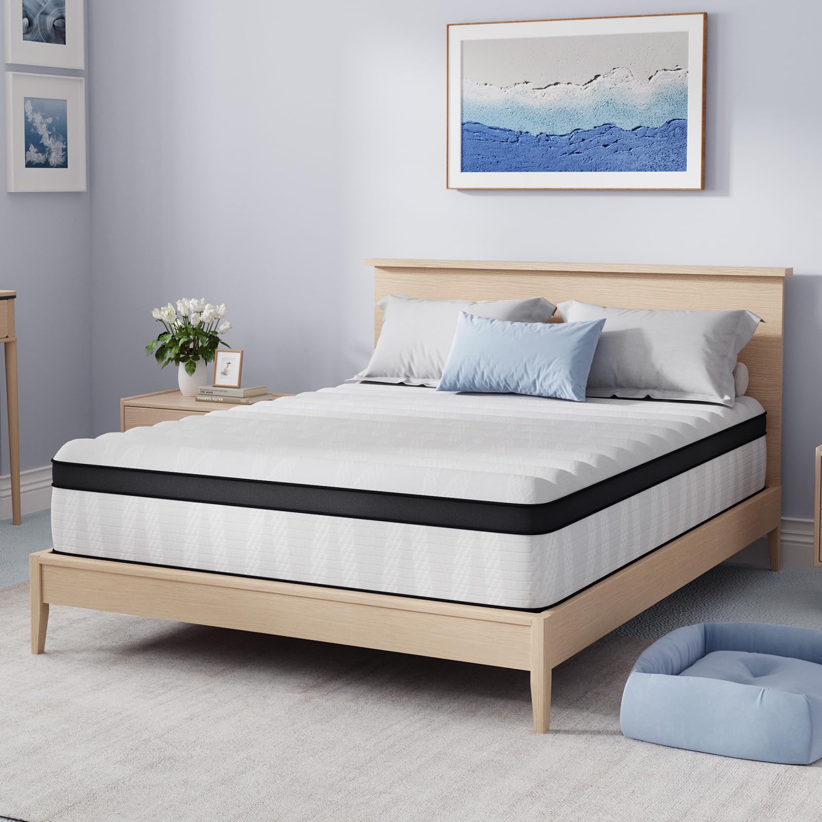 Avenco King Size Mattress, 12 Inch King Hybrid Mattress in a Box, Medium Firm Bed with Pocket Springs for Motion Isolation, Strong Edge Support, Breathable Comfort, CertiPUR-US Certified