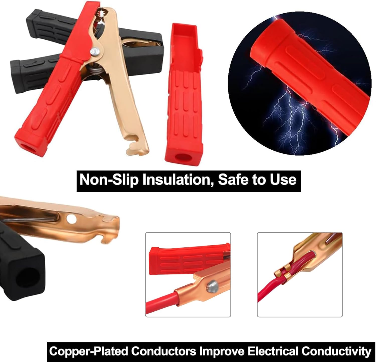 Car Crocodile Clip Cable 8AWG 10mm² Crocodile Clip with Battery Cable 12 V 24 V for Portable Car Jump Starter Booster