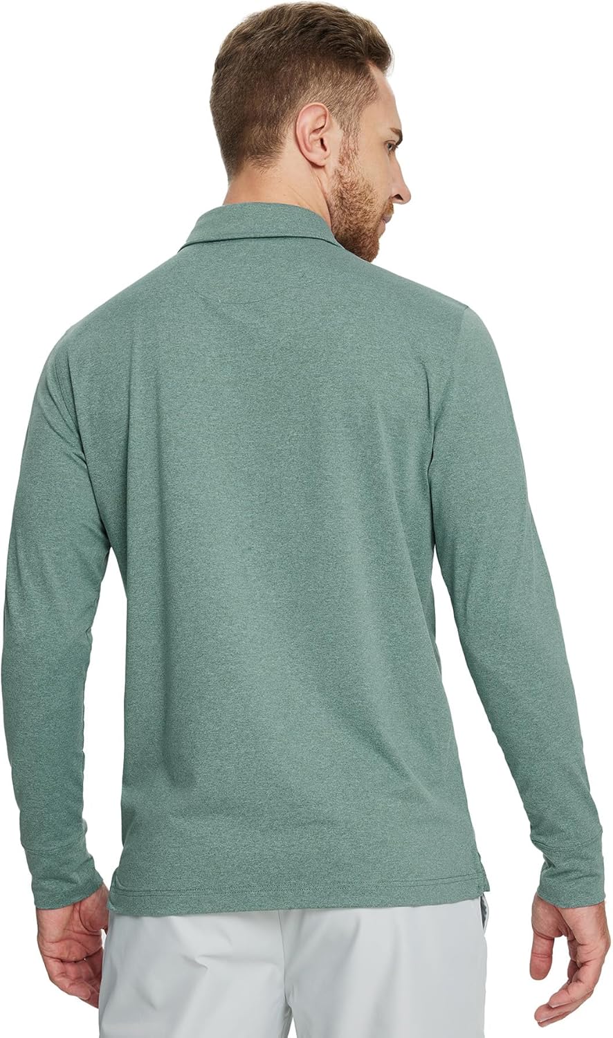 M MAELREG Golf Shirts for Men Dry Fit Performance Lightweight Heather Contrast Collar Mens Polo Shirts Short and Long Sleeve - Image 4