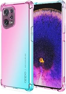 Willis Carcasa de Silicona TPU para OPPO Find X5 Pro, Funda Transparente Degradado de Color, anticaída y antiarañazos